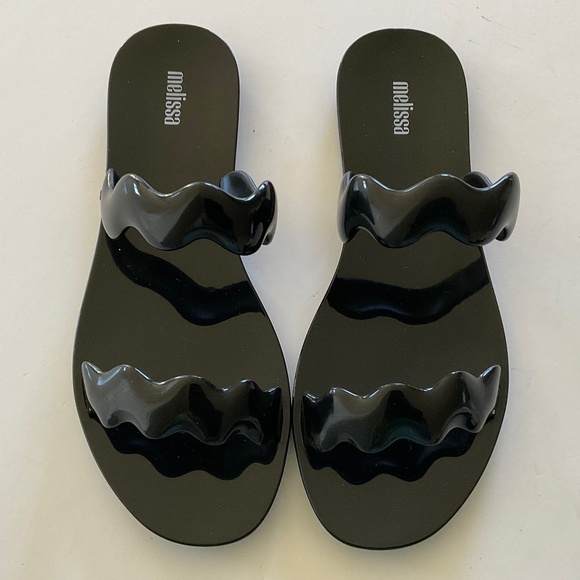 Melissa Shoes - MELISSA Wind Sandals Black PVC Vegan Size 8 NEW